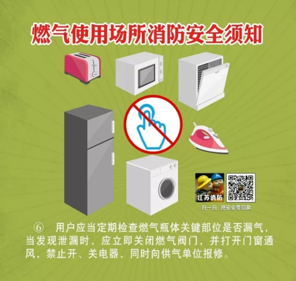 燃气使用场所消防安全须知
