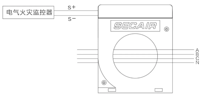 J-SCM41(160)剩余电流式<a href=//www.tx77749.com/dianqihuozai/ target=_blank class=infotextkey>电气火灾监控</a>探测器接线图